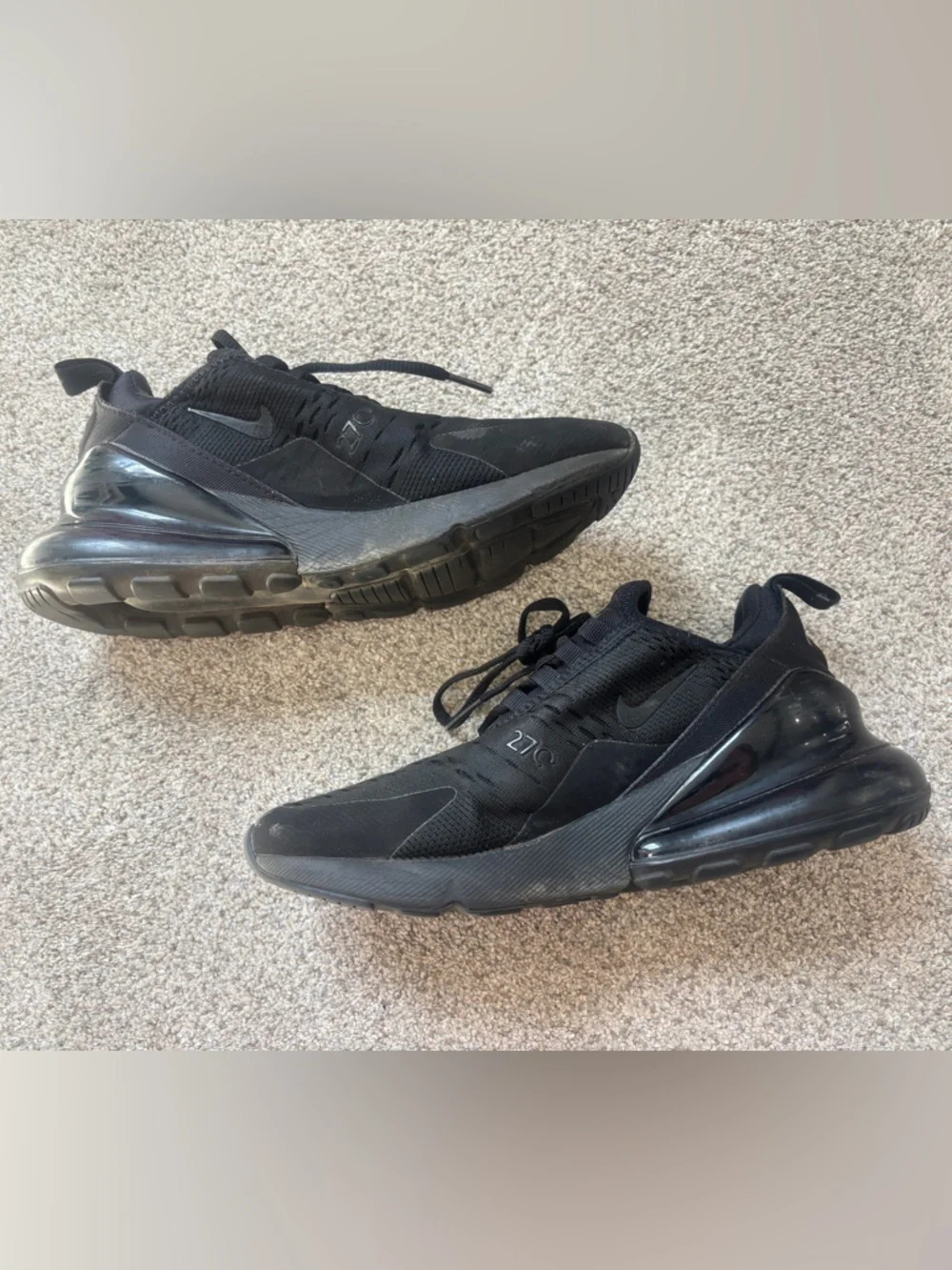 Nike Air Max 270 Triple Black AH8050 Women’s 6.5 - Picture 2 of 10